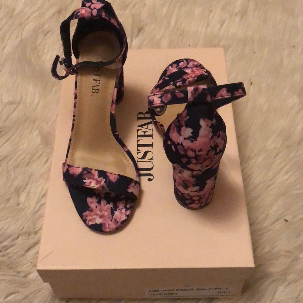 Floral dress sandal /heel